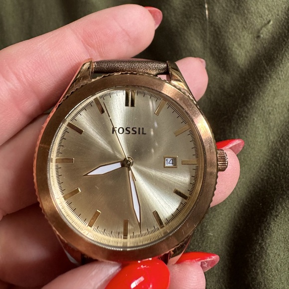 Gold and chocolate silk watch lightly used needs new battery - Picture 2 of 3